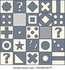 A simple shape and drawings in color tones with a stroke. Simple geometric art poster. ESP 10.