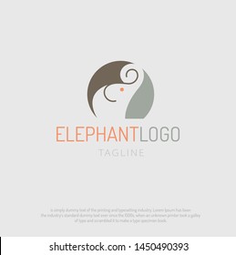 Simple shape elephant modern logo design vector illustration.