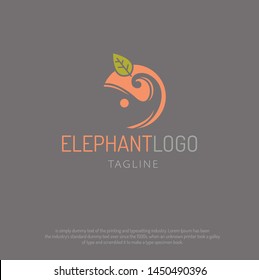 Simple shape elephant modern logo design vector illustration.