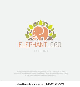 Simple shape elephant modern logo design vector illustration.