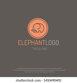 Simple shape elephant modern logo design vector illustration.