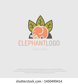 Simple shape elephant modern logo design vector illustration.