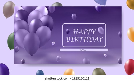 forma simple feliz plantilla de bienvenida de cumpleaños con globos

