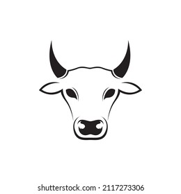 diseño de logotipo de cabeza de forma simple de vaca, símbolo gráfico vectorial ilustración de símbolo