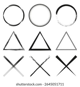Simple shape icon. Basic figure set. Geometric form collection. Vector element group.