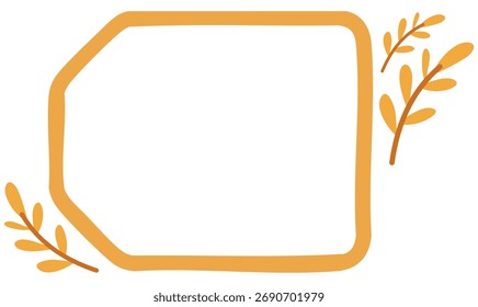 Forma simple con adorno de hojas para uso decorativo