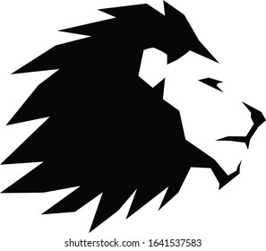 Simple Shape of Lion Head Vector Design