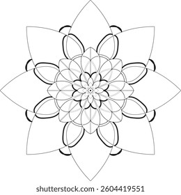 Simple shape mandala flowers, abstract floral elements, meditative flower motif