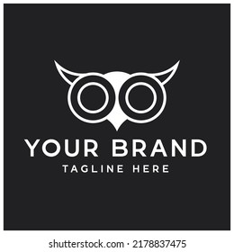 Simple shape owl modern logo design vector illustration.