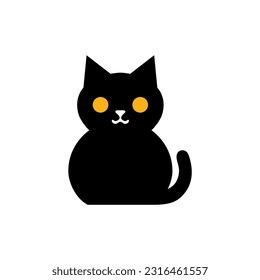 simple shape pet technology iot cat logo vector illustration template design