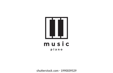 simple shape piano square logo symbol vector icon illustration graphic design