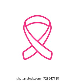 Simple Shape Pink Ribbon Outline