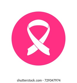 Simple Shape Pink Ribbon Round Icon