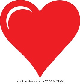 Simple Shape of a Red Heart on a White Background