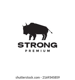 simple shape strong modern buffalo bison logo design vector graphic symbol icon illustration creative idea