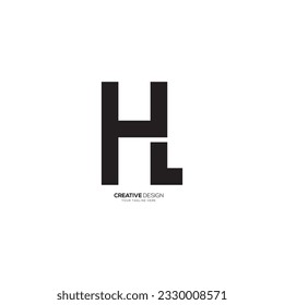Simple shape unique letter HL or LH modern monogram logo. HL logo. LH logo