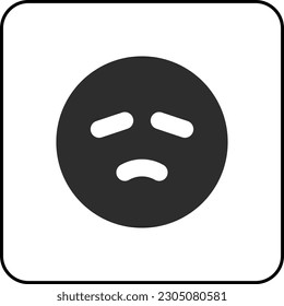 simple shape vector icon of Disappointed Face
