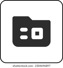 simple shape vector icon of  folder documen