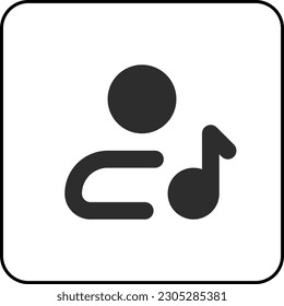 simple shape vector icon of Music Artist