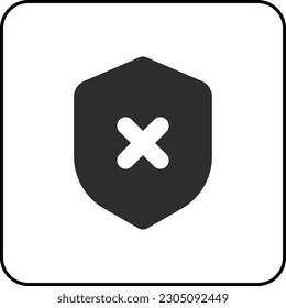 simple shape vector icon of Shield No