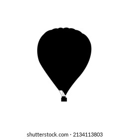 Simple shape vectorized balloon icon, black silhouette.