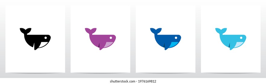 Simple Shape Whale Logo Design