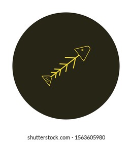 Simple Shaped Fish Scrape Icon Vector