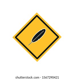 simple shapes bird feather icon vector