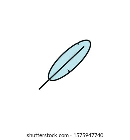 simple shapes bird feather icon vector
