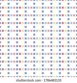 Simple shapes checked seamless pattern