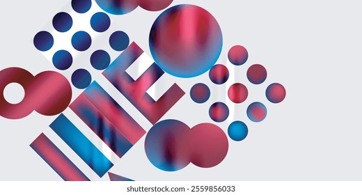 Simple shapes - circles, triangles, rectangles abstract background. Vector Illustration For Wallpaper, Banner, Background, Card, Book Illustration, landing page