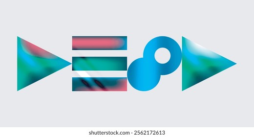 Simple shapes - circles, triangles, rectangles abstract background. Vector Illustration For Wallpaper, Banner, Background, Card, Book Illustration, landing page