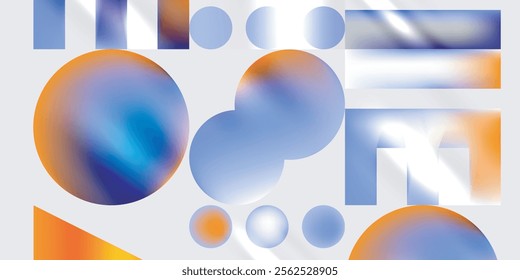 Simple shapes - circles, triangles, rectangles abstract background. Vector Illustration For Wallpaper, Banner, Background, Card, Book Illustration, landing page