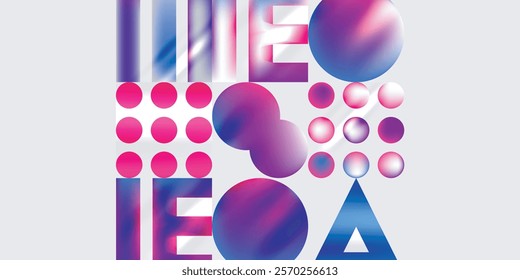Simple shapes - circles, triangles, rectangles abstract background. Vector Illustration For Wallpaper, Banner, Background, Card, Book Illustration, landing page