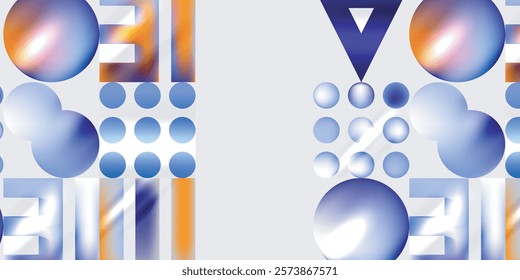 Simple shapes - circles, triangles, rectangles abstract background. Vector Illustration For Wallpaper, Banner, Background, Card, Book Illustration, landing page
