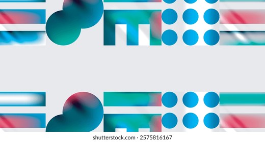 Simple shapes - circles, triangles, rectangles abstract background. Vector Illustration For Wallpaper, Banner, Background, Card, Book Illustration, landing page