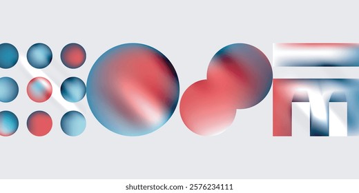 Simple shapes - circles, triangles, rectangles abstract background. Vector Illustration For Wallpaper, Banner, Background, Card, Book Illustration, landing page