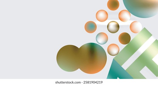 Simple shapes - circles, triangles, rectangles abstract background. Vector Illustration For Wallpaper, Banner, Background, Card, Book Illustration, landing page