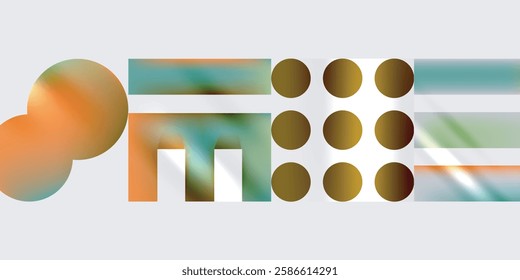 Simple shapes - circles, triangles, rectangles abstract background. Vector Illustration For Wallpaper, Banner, Background, Card, Book Illustration, landing page