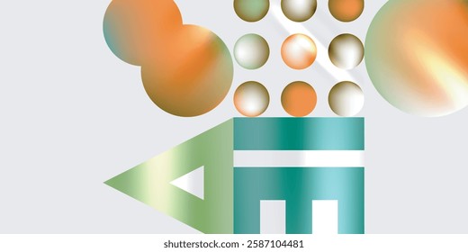 Simple shapes - circles, triangles, rectangles abstract background. Vector Illustration For Wallpaper, Banner, Background, Card, Book Illustration, landing page