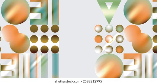 Simple shapes - circles, triangles, rectangles abstract background. Vector Illustration For Wallpaper, Banner, Background, Card, Book Illustration, landing page
