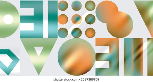 Simple shapes - circles, triangles, rectangles abstract background. Vector Illustration For Wallpaper, Banner, Background, Card, Book Illustration, landing page