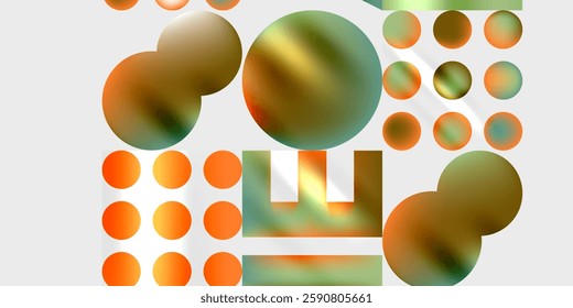 Simple shapes - circles, triangles, rectangles abstract background. Vector Illustration For Wallpaper, Banner, Background, Card, Book Illustration, landing page