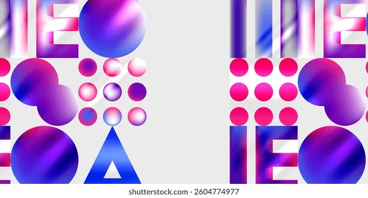 Simple shapes - circles, triangles, rectangles abstract background. Vector Illustration For Wallpaper, Banner, Background, Card, Book Illustration, landing page