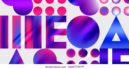 Simple shapes - circles, triangles, rectangles abstract background. Vector Illustration For Wallpaper, Banner, Background, Card, Book Illustration, landing page
