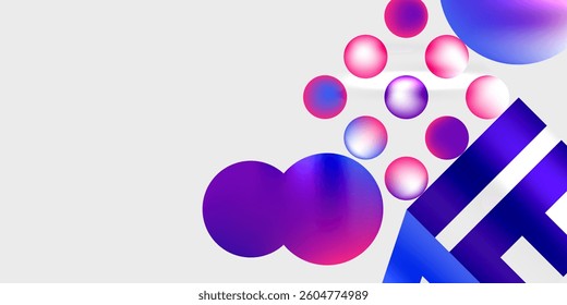 Simple shapes - circles, triangles, rectangles abstract background. Vector Illustration For Wallpaper, Banner, Background, Card, Book Illustration, landing page
