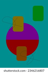 Formas simples de diseño de arte oscuro. Colores y formas geométricas simples. Conjunto de ilustraciones vectoriales planas. Afiche, portada, impreso, papel pintado o pancarta. Diseño artístico e ilustración vectorizada.