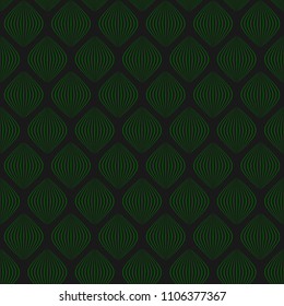 simple shapes. green curves. gray background. vector seamless pattern