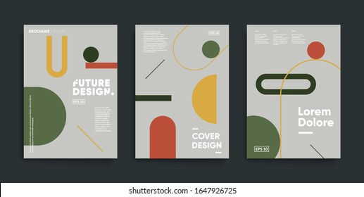 Simple shapes and lines composition. Minimal geometric covers design.