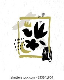 Simple shapes on textured background